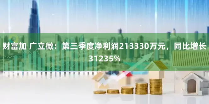 财富加 广立微：第三季度净利润213330万元，同比增长31235%